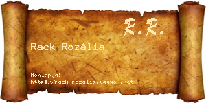 Rack Rozália névjegykártya